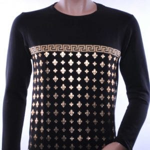 BlackRock Versage ronde hals allover modern dessin heren sweatshirt Zwart