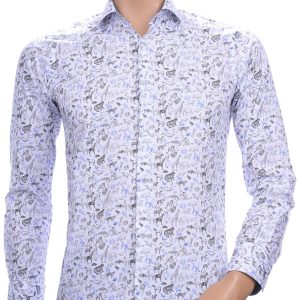 Corrino State of Art Blue Industry Wolff Blitz Moncler DIOR Philipp Plein PRADA Louis Vuitton GUCCI VERSACE KENZO Dsquared2 Levi's CHASIN G-STAR DOLCE & GABBANA DIESEL PME LEGEND WAM DENIM LACOSTE slim fit allover kleurrijk dieren dessin heren overhemd Wit