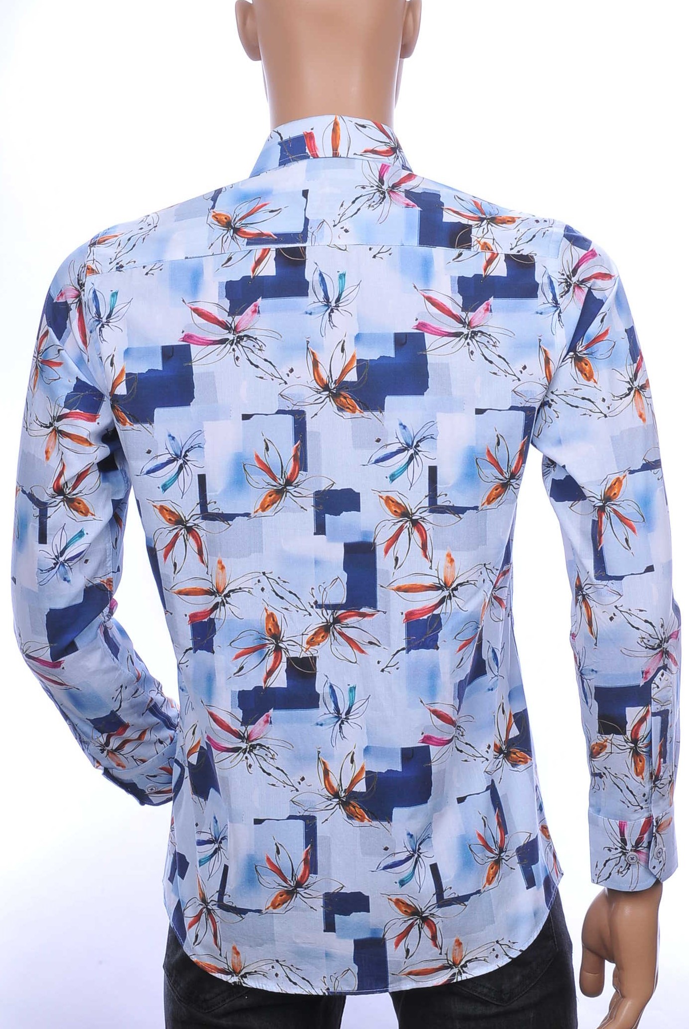 Corrino OLYMP State of Art Blue Industry A fish named fred Wolff Blitz Moncler DIOR Philipp Plein PRADA Louis Vuitton GUCCI VERSACE KENZO Dsquared2 Levi's CHASIN G-STAR DOLCE & GABBANA DIESEL PME LEGEND WAM DENIM LACOSTE slim fit allover kleurrijk bloemen dessin heren overhemd Blauw