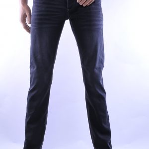 Jaylvis trendy slim fit heren jeans met contrast kleur stiksels, J279 Zwart