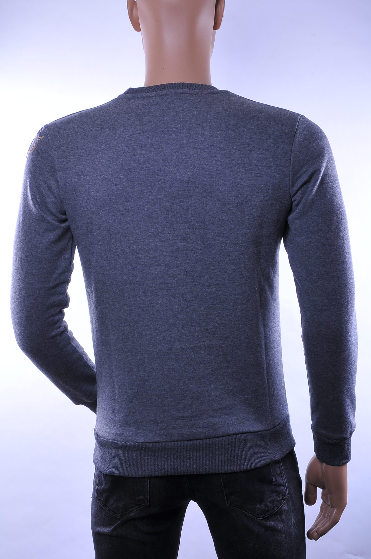 Les Designers A Fish Named Fred Wolff Blitz Louis Vuitton GUCCI VERSACE KENZO Dsquared2 Levi's CHASIN G-STAR DOLCE & GABBANA DIESEL PME LEGEND WAM DENIM LACOSTE ronde hals heren trui / shirt met steentjes Antraciet