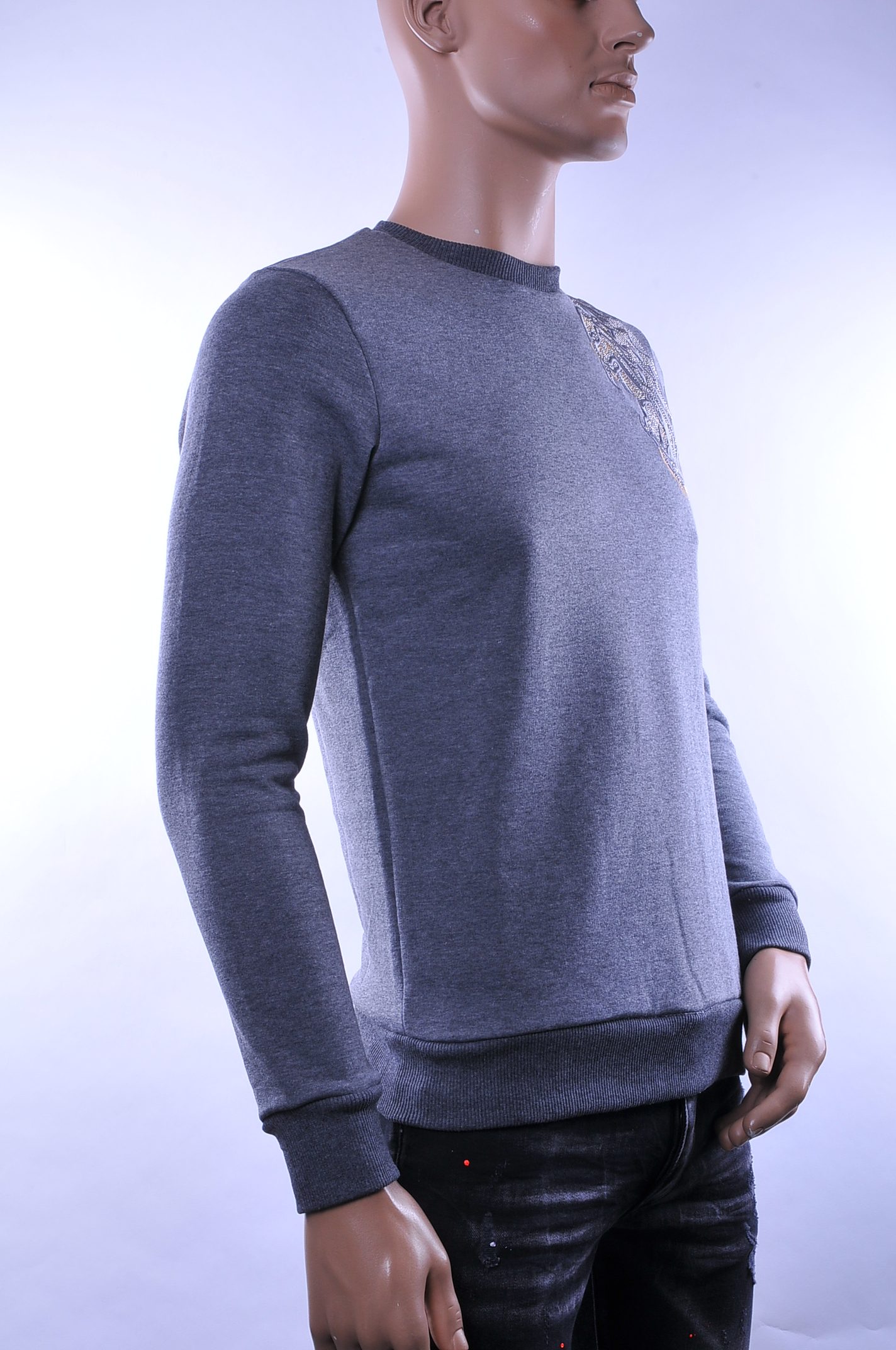 Les Designers ronde hals heren trui met steentjes Bordeaux