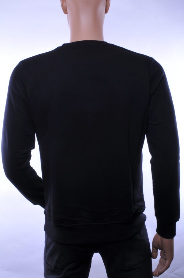 Ci-Borg trendy ronde hals heren sweatshirt met steentjes, C180 Zwart