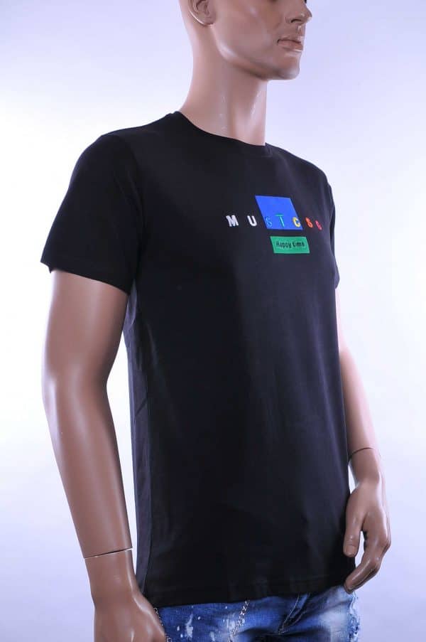 D&A HUGO BOSS ronde hals heren T-Shirt met geborduurde letters Zwart