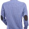 CORRINO trendy slim fit geruite heren overhemd Blauw