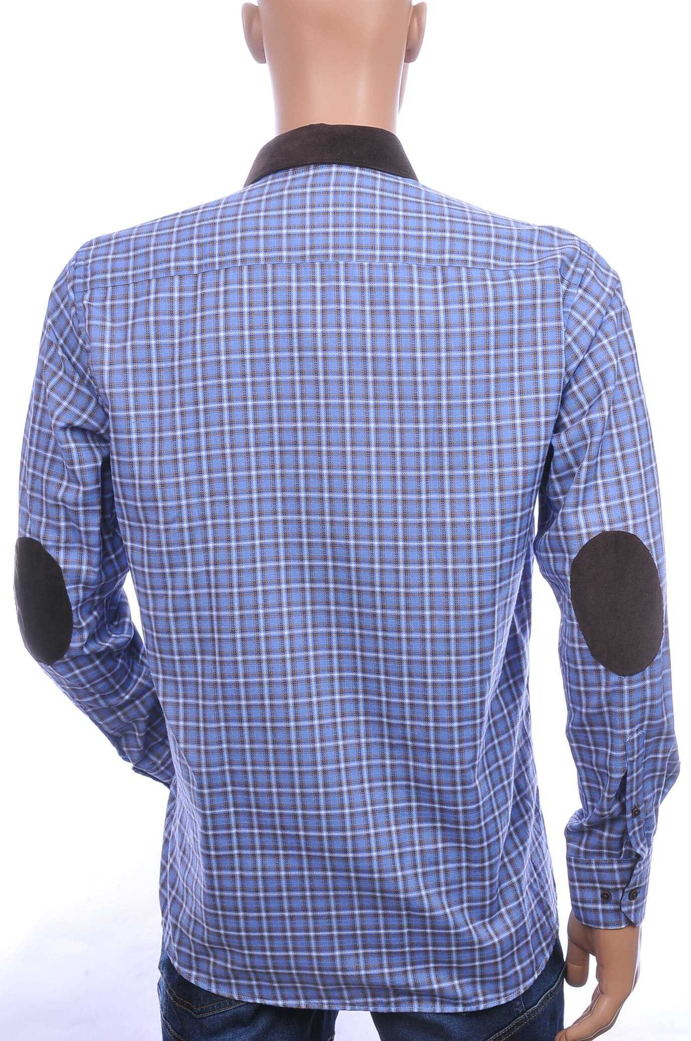 CORRINO trendy slim fit geruite heren overhemd Blauw