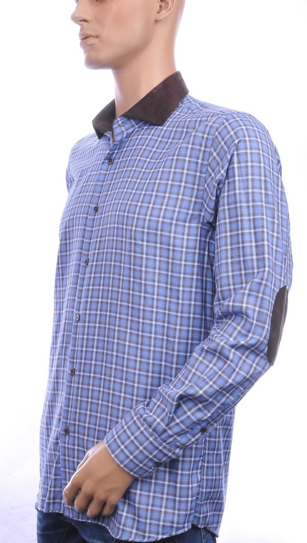 CORRINO trendy slim fit geruite heren overhemd Blauw