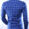 Corrino modern fit allover kleurrijk blokjes dessin heren overhemd Blauw