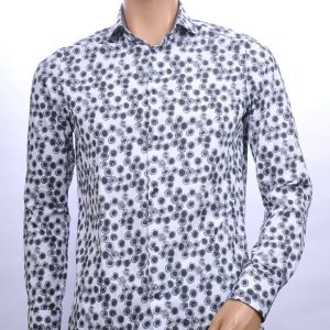 FORTUNATO trendy allover plakjes kiwi dessin Italiaanse overhemd Wit