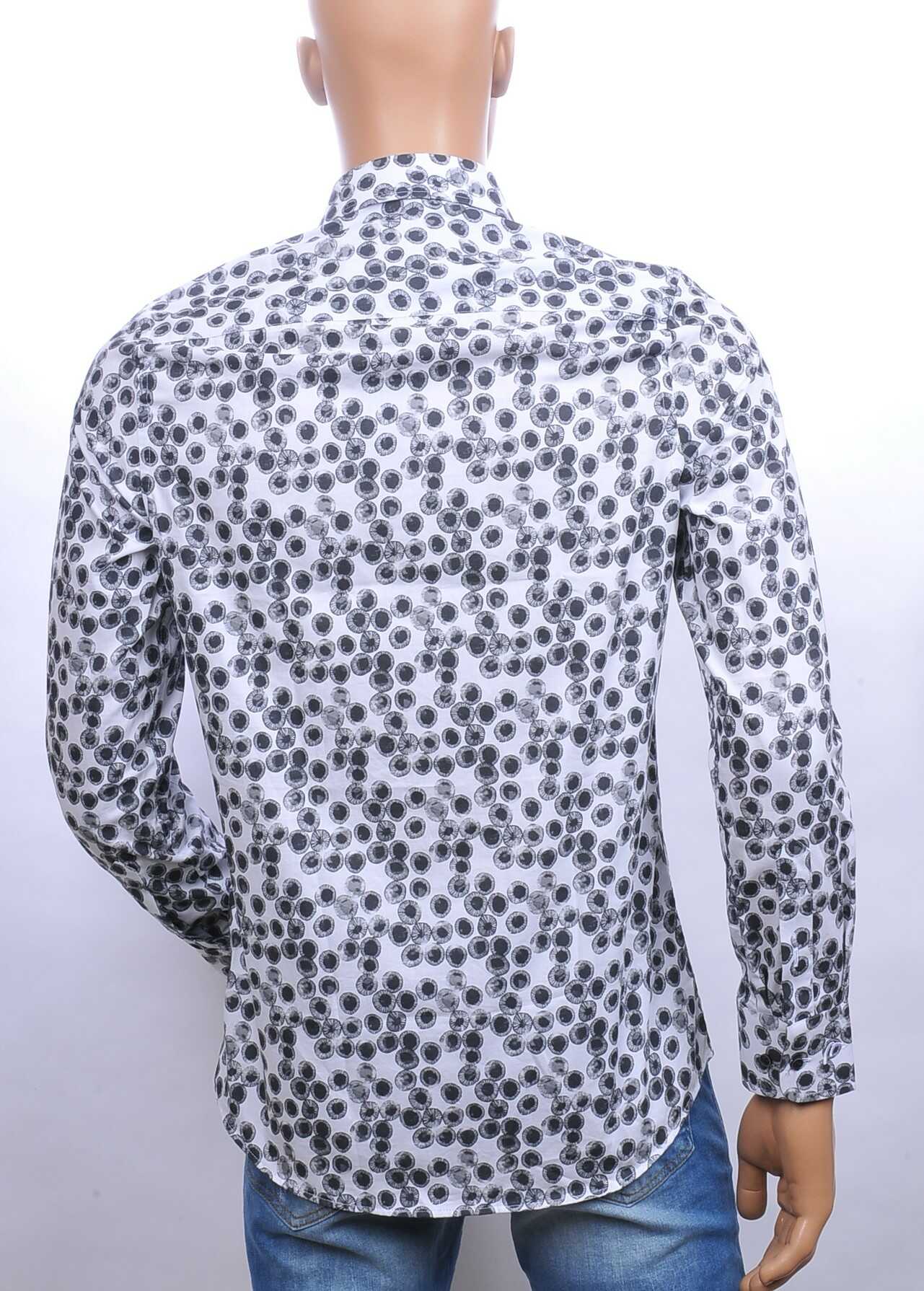 FORTUNATO trendy allover plakjes kiwi dessin Italiaanse overhemd Wit