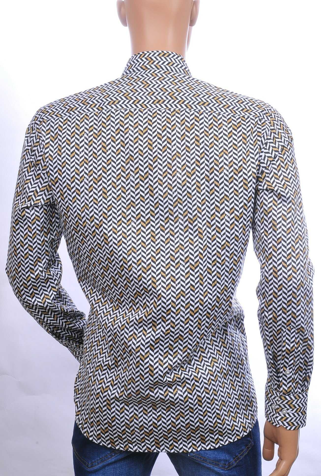 CORRINO Italiaanse allover diagonale strepen motieven heren overhemd Zwart