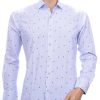 Corrino trendy slim fit allover bloemen motieven dessin heren overhemd Wit