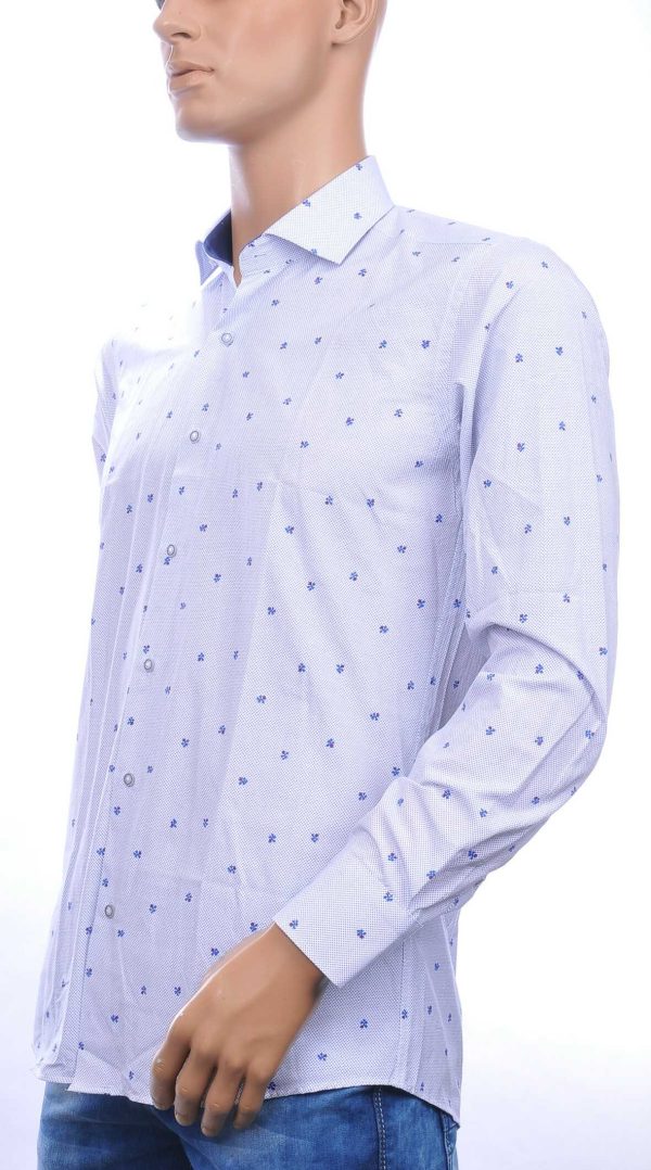 Corrino trendy slim fit allover bloemen motieven dessin heren overhemd Wit
