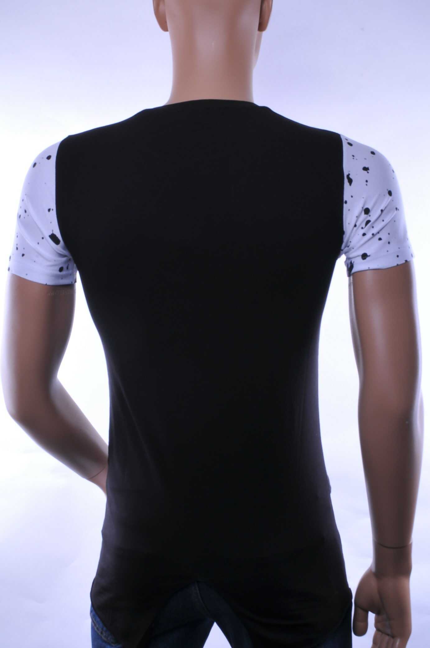 David & Gerenzo trendy slim fit heren lang T-Shirt met print Zwart