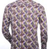 Fortunato trendy allover modern kunst motieven dessin heren overhemd Paars