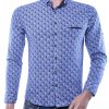Normani allover paisley dessin buttondown overhemd Navy