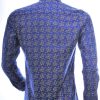 Corrino trendy slim fit allover vlinders dessin heren overhemd Navy