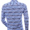 CORRINO OLYMP State of Art Blue Industry A fish named fred Wolff Blitz Moncler DIOR Philipp Plein PRADA Louis Vuitton GUCCI VERSACE KENZO Dsquared2 Levi's CHASIN G-STAR DOLCE & GABBANA DIESEL PME LEGEND WAM DENIM LACOSTE modern fit allover horizontaal golven dessin heren overhemd Blauw