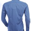 GABANO trendy slim fit getailleerd allover vierkantjes dessin heren overhemd Navy