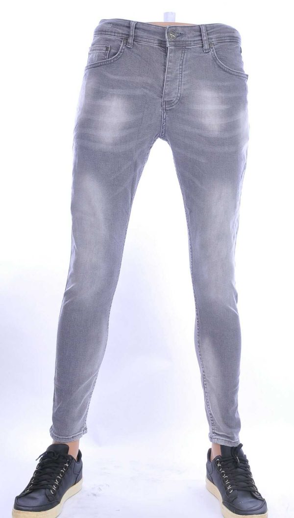 Montfleuri trendy gewassen slim fit heren stretch jeans Grijs