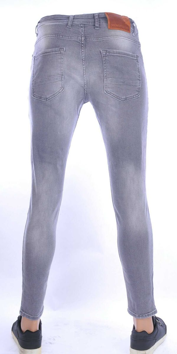 Montfleuri trendy gewassen slim fit heren stretch jeans Grijs