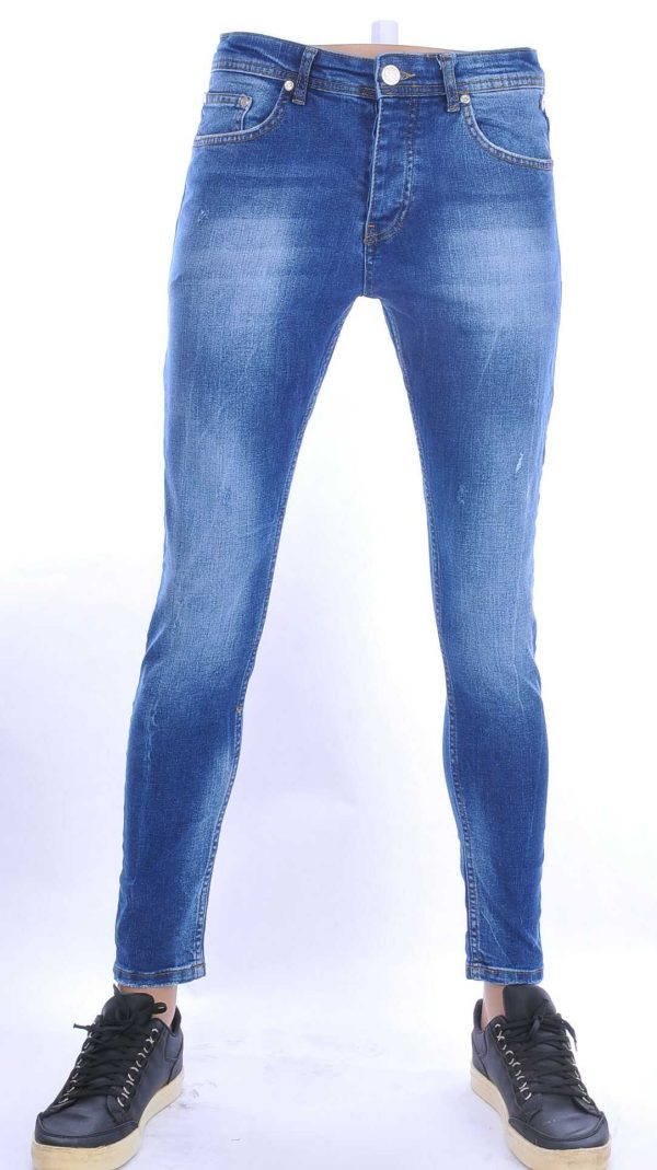 Montfleuri trendy gewassen slim fit heren stretch jeans Blauw