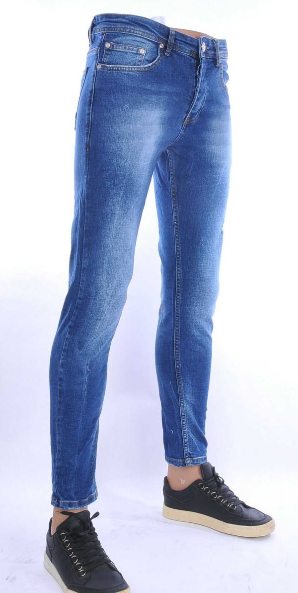Montfleuri trendy gewassen slim fit heren stretch jeans Blauw