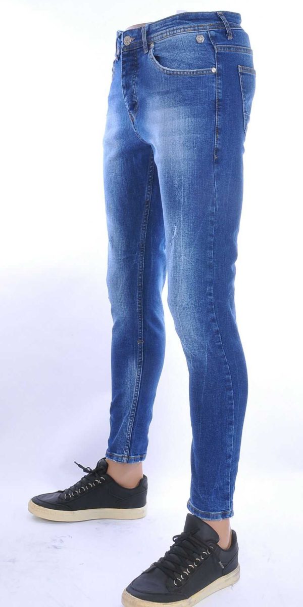 Montfleuri trendy gewassen slim fit heren stretch jeans Blauw