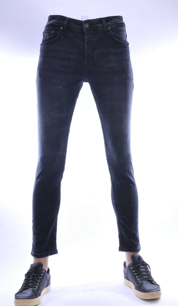 Montfleuri trendy gewassen slim fit heren stretch jeans Zwart