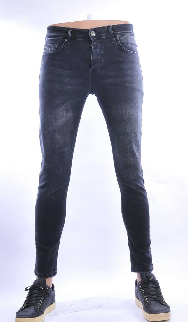 Montfleuri trendy gewassen slim fit heren stretch jeans Zwart