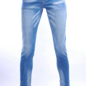 Montfleuri trendy gewassen slim fit heren stretch jeans Blauw
