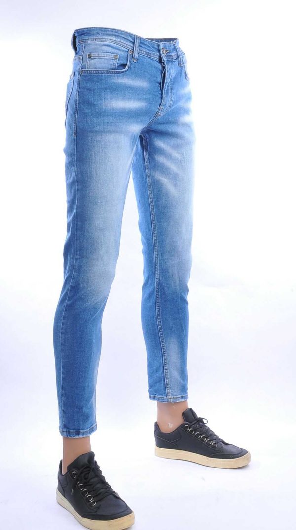 Montfleuri trendy gewassen slim fit heren stretch jeans Blauw