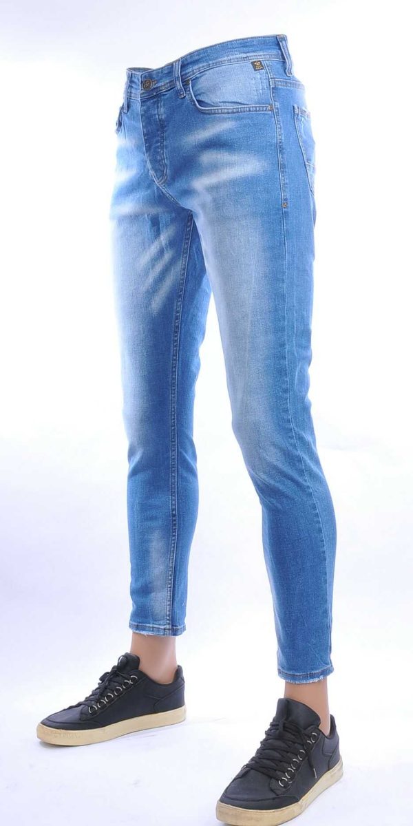 Montfleuri trendy gewassen slim fit heren stretch jeans Blauw