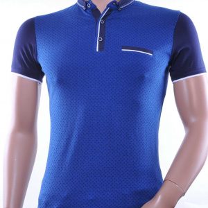 CLUB JU allover modern dessin heren polo T-Shirt Blauw