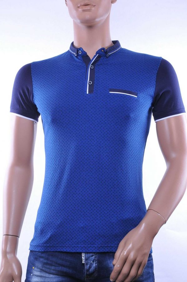 CLUB JU allover modern dessin heren polo T-Shirt Blauw