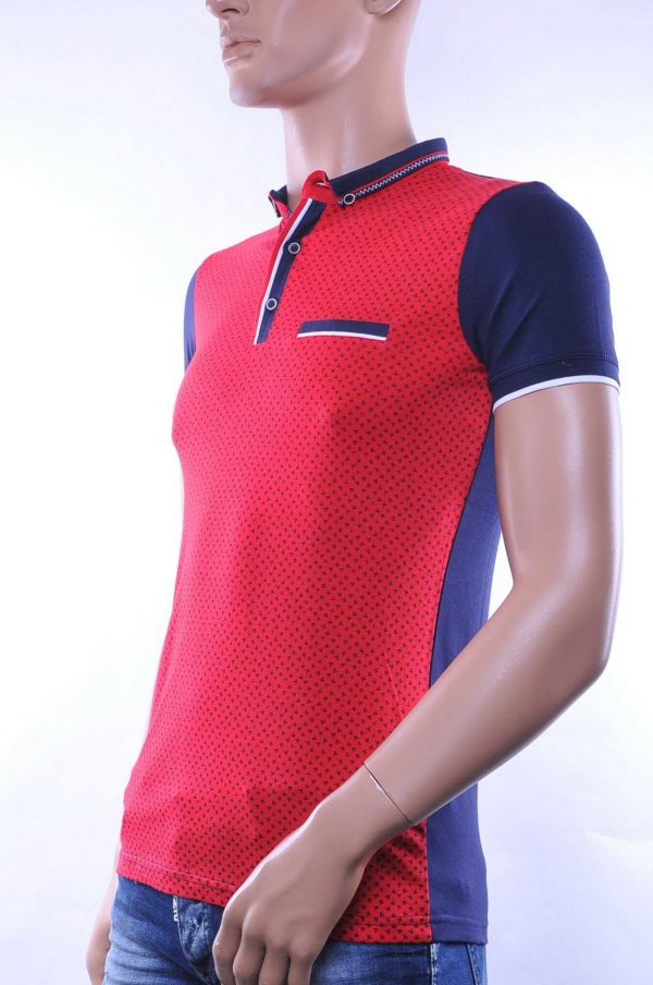 CLUB JU allover modern dessin heren polo T-Shirt Rood