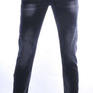 MONTFLEURI Hippe Gescheurde Slim Fit Stretch Heren Jeans - Zwart