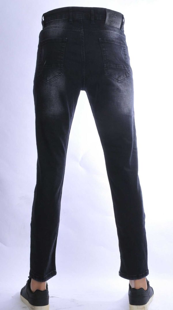 MONTFLEURI Hippe Gescheurde Slim Fit Stretch Heren Jeans - Zwart