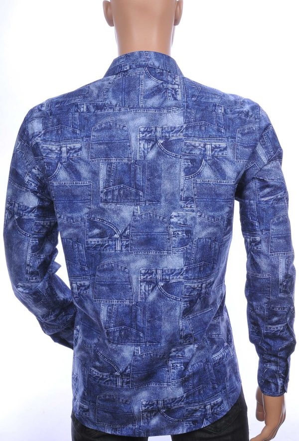 CORRINO Blue Industry Wolff Blitz Moncler DIOR Philipp Plein PRADA Louis Vuitton GUCCI VERSACE KENZO Dsquared2 Levi's CHASIN G-STAR DOLCE & GABBANA DIESEL PME LEGEND WAM DENIM LACOSTE regular fit allover denim jeans dessin heren overhemd Navy