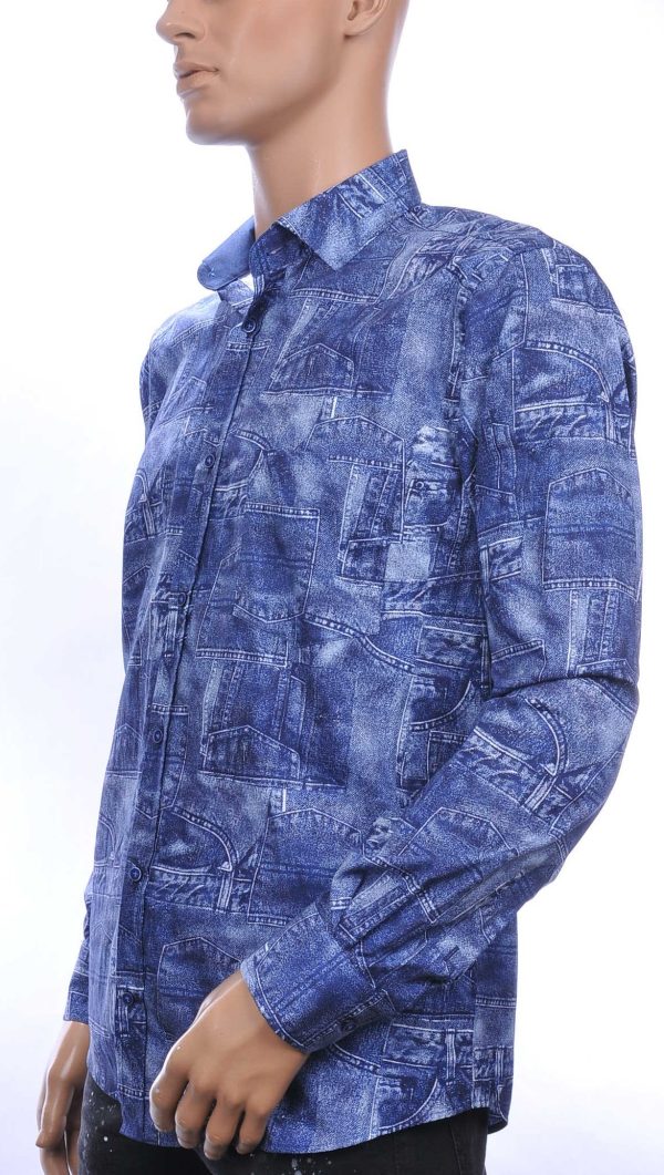 CORRINO Blue Industry Wolff Blitz Moncler DIOR Philipp Plein PRADA Louis Vuitton GUCCI VERSACE KENZO Dsquared2 Levi's CHASIN G-STAR DOLCE & GABBANA DIESEL PME LEGEND WAM DENIM LACOSTE regular fit allover denim jeans dessin heren overhemd Navy