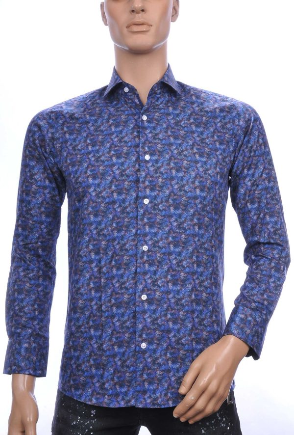 CORRINO OLYMP State of Art Blue Industry A fish named fred Wolff Blitz Moncler DIOR Philipp Plein PRADA Louis Vuitton GUCCI VERSACE KENZO Dsquared2 Levi's CHASIN G-STAR DOLCE & GABBANA DIESEL PME LEGEND WAM DENIM LACOSTE slim fit allover modern dessin heren overhemd Navy