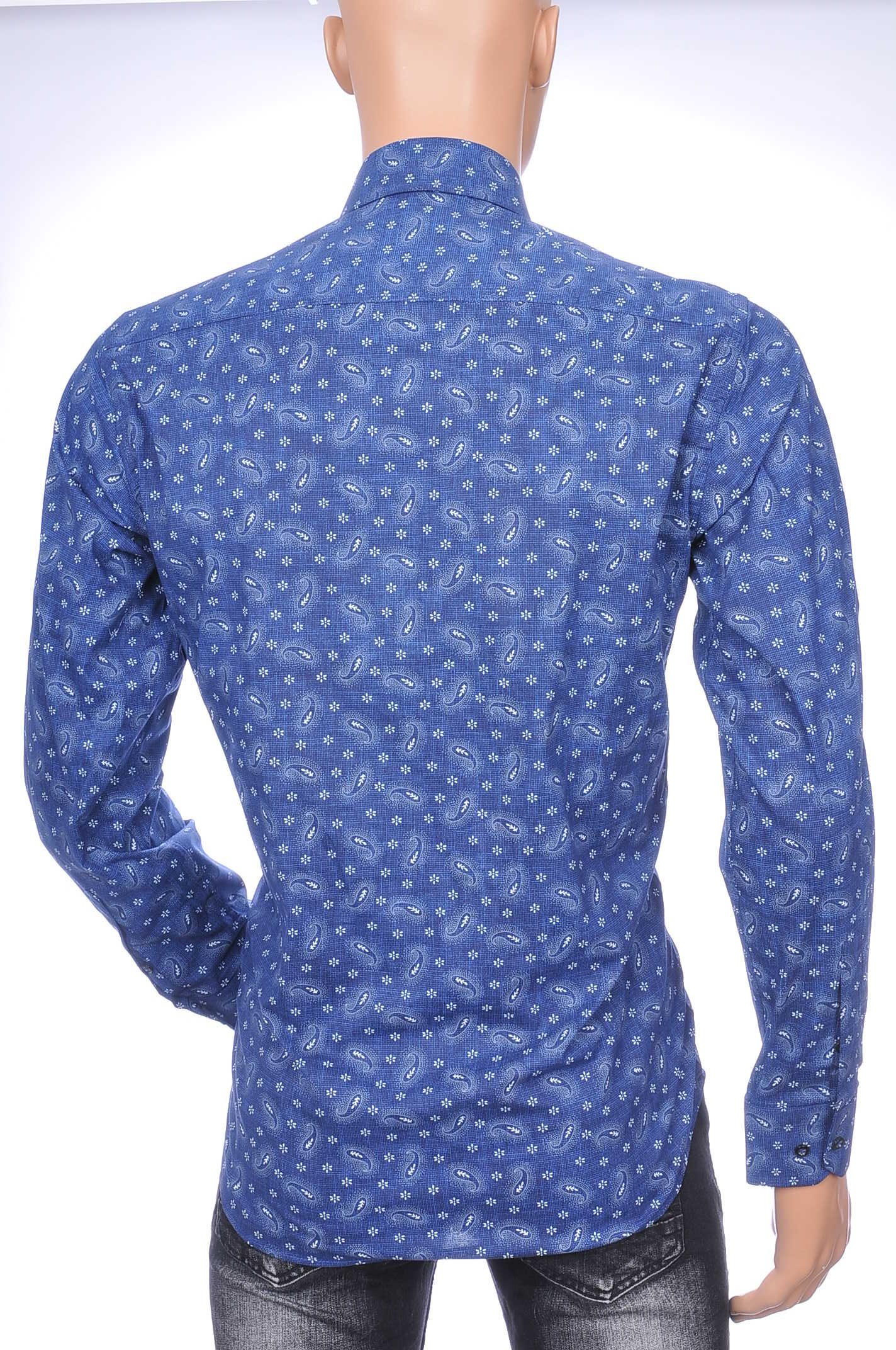 Corrino A Fish Named Fred Wolff Blitz Louis Vuitton GUCCI VERSACE KENZO Dsquared2 Levi's CHASIN G-STAR DOLCE & GABBANA DIESEL PME LEGEND WAM DENIM LACOSTE regular fit allover paisley bloemen dessin heren overhemd met borstzak Navy-Wit