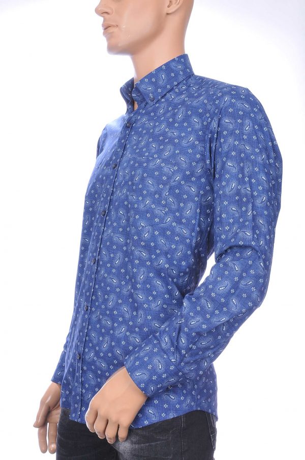 Corrino A Fish Named Fred Wolff Blitz Louis Vuitton GUCCI VERSACE KENZO Dsquared2 Levi's CHASIN G-STAR DOLCE & GABBANA DIESEL PME LEGEND WAM DENIM LACOSTE regular fit allover paisley bloemen dessin heren overhemd met borstzak Navy-Wit