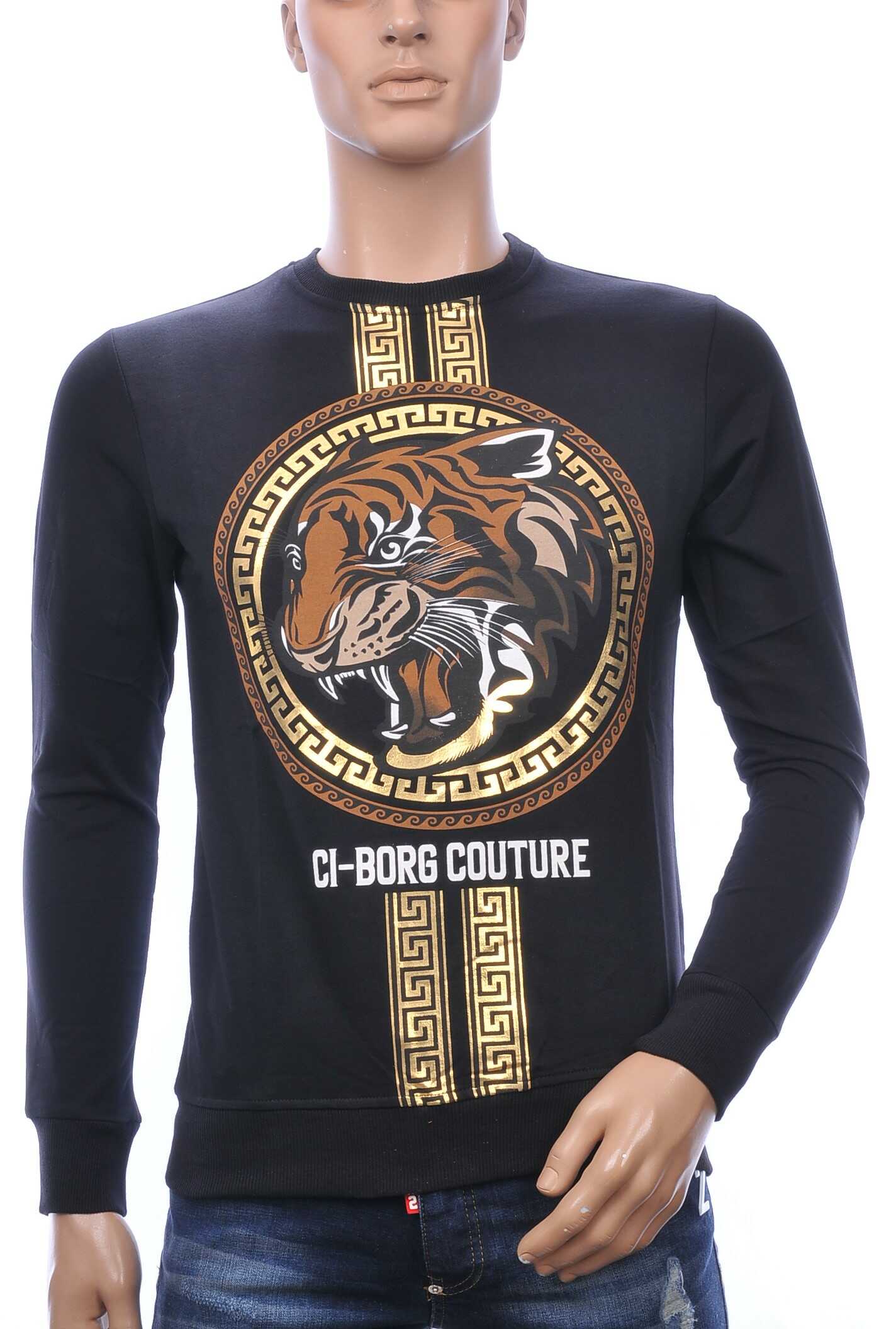 Ci-Borg A Fish Named Fred Wolff Blitz Louis Vuitton GUCCI VERSACE KENZO Dsquared2 Levi's CHASIN G-STAR DOLCE & GABBANA DIESEL PME LEGEND WAM DENIM LACOSTE Parajumpers Stone Island ronde hals heren sweatshirt met tijgerkop print Zwart
