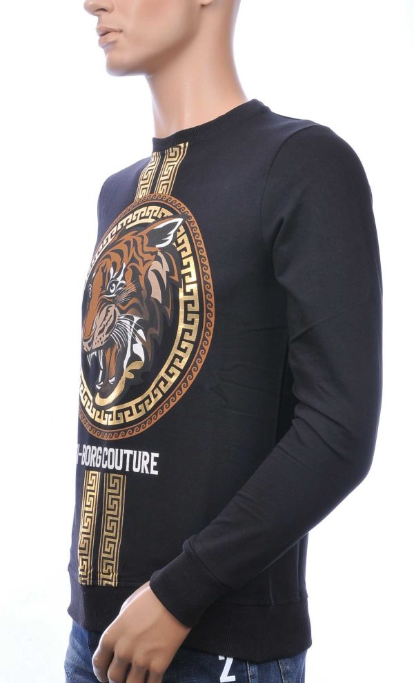 Ci-Borg A Fish Named Fred Wolff Blitz Louis Vuitton GUCCI VERSACE KENZO Dsquared2 Levi's CHASIN G-STAR DOLCE & GABBANA DIESEL PME LEGEND WAM DENIM LACOSTE Parajumpers Stone Island ronde hals heren sweatshirt met tijgerkop print Zwart