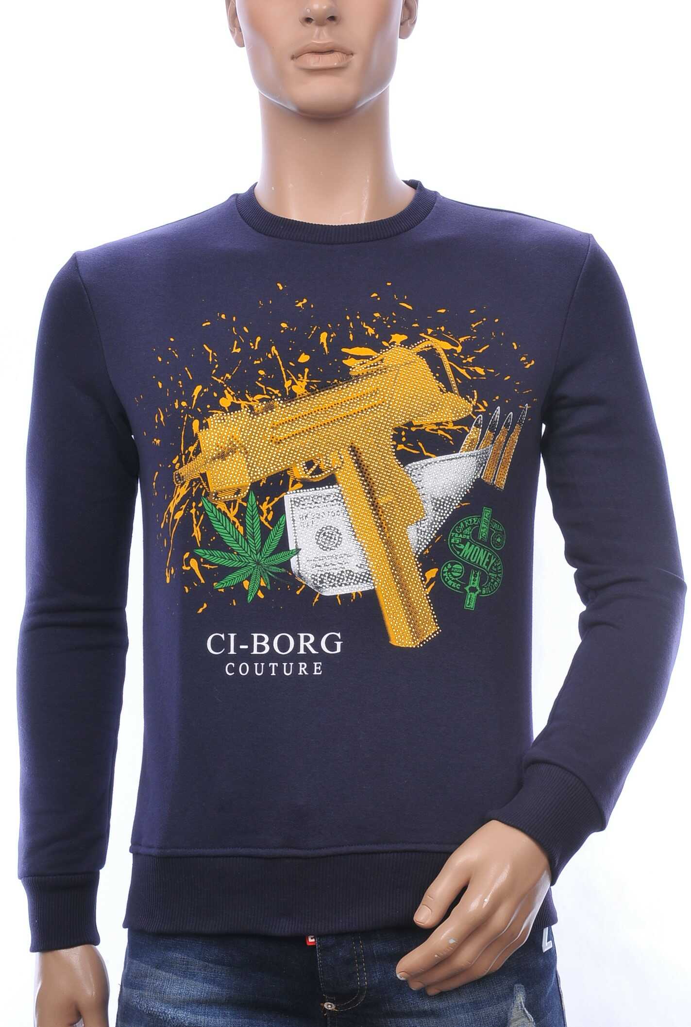 Ci-Borg A Fish Named Fred Wolff Blitz Louis Vuitton GUCCI VERSACE KENZO Dsquared2 Levi's CHASIN G-STAR DOLCE & GABBANA DIESEL PME LEGEND WAM DENIM LACOSTE Parajumpers Stone Island ronde hals heren sweatshirt met steentjes Navy