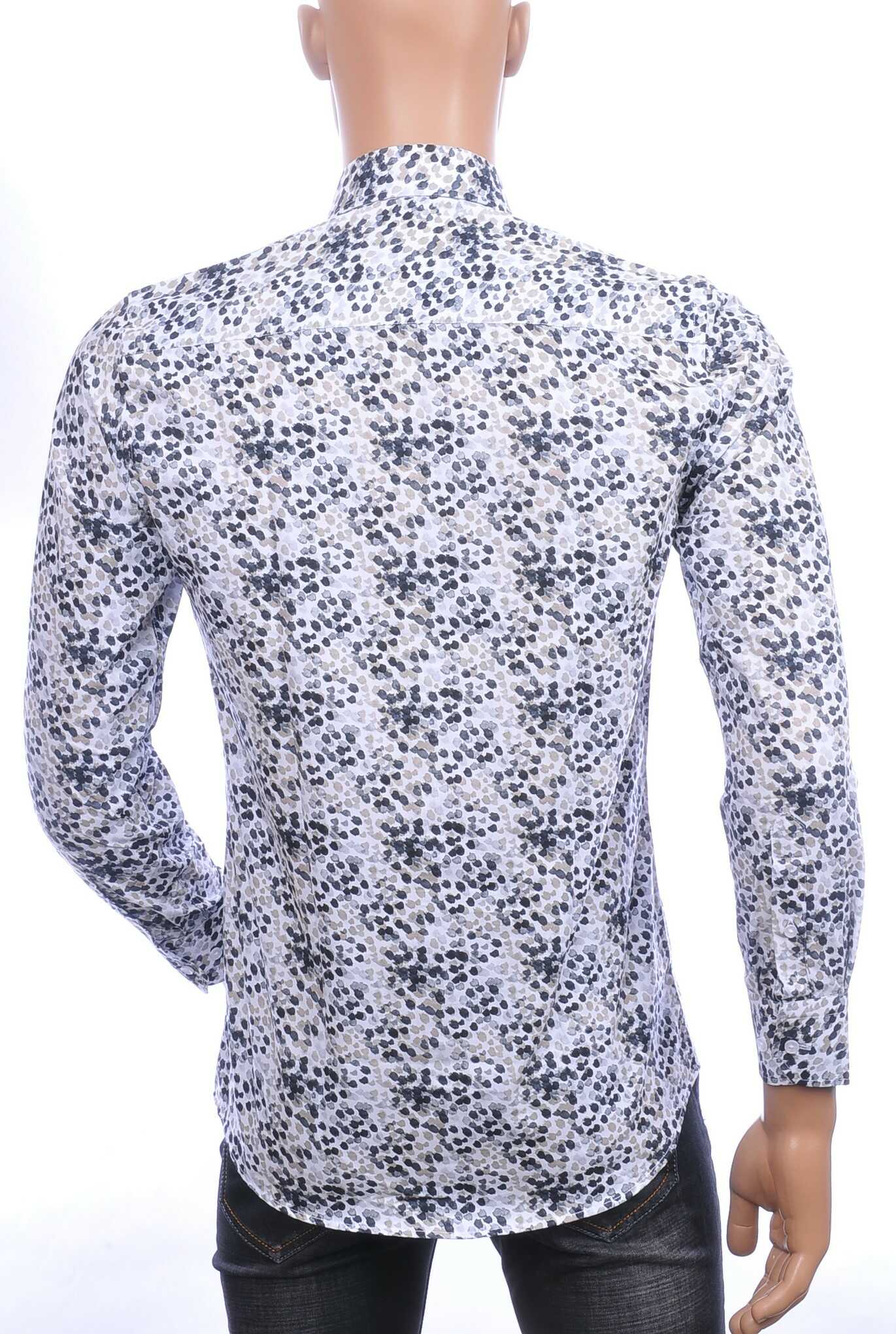 Corrino Italiaanse getailleerd slim fit allover vlekjes dessin heren overhemd Beige