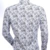 Corrino Italiaanse getailleerd slim fit allover vlekjes dessin heren overhemd Khaki