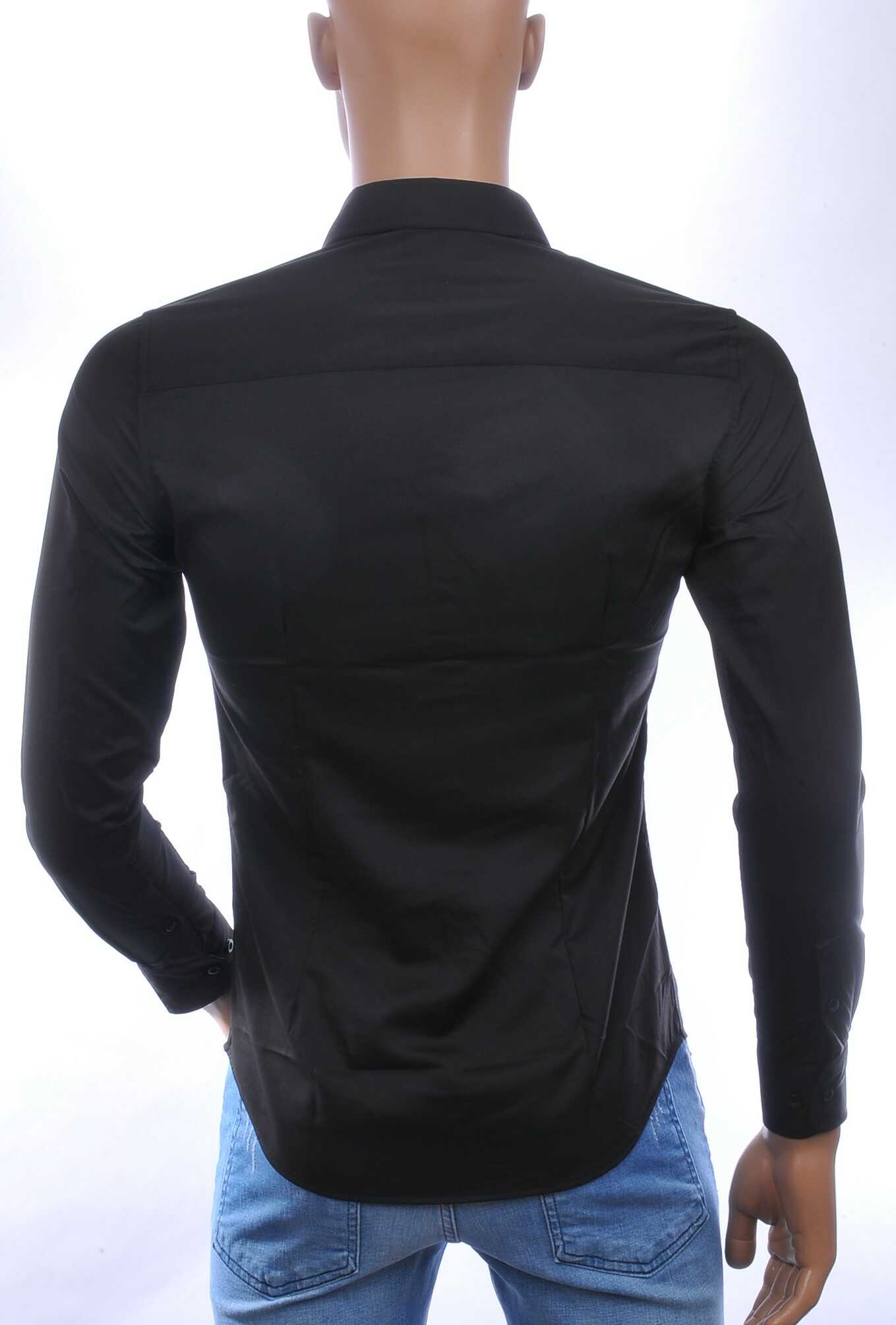 DAVID NEWMAN Italiaans getailleerd slim fit stretch heren overhemd – Zwart