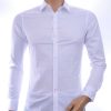 DAVID NEWMAN Italiaans getailleerd slim fit stretch heren overhemd – Wit